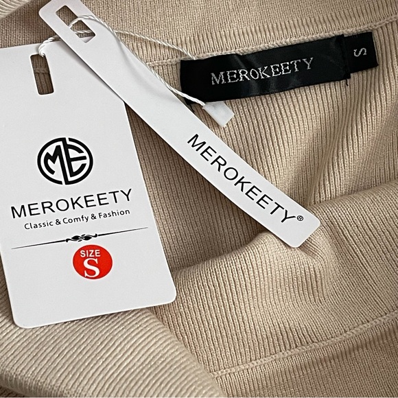 Merokeety Tan Sweater Dress Size Small - Picture 11 of 14